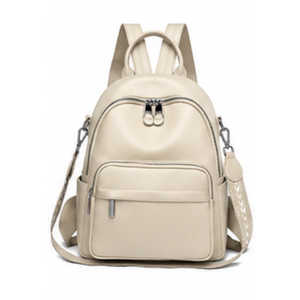 PU Leather <b>Backpack</b> With Front Pocket And Adjustable Straps Shoulder Bags for men and women - Product Image 1
