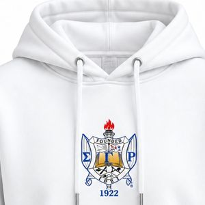 Sweat à capuche court blanc personnalisé avec lettres grecques SGRho pour femmes Sigma Gamma Rho, style décontracté streetwear pour sororité - Product Image 6