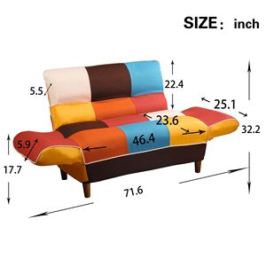 Divano Letto con Gambe in Legno Massello per Piccoli Spazi, Design Colorato - per Contenuti Video - Product Image 6