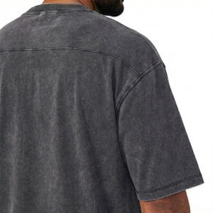 Nueva Camiseta Moderna de Moda al por Mayor con Lavado Ácido, Material Agradable para la Piel, 100% Algodón, Ropa Casual, Camiseta con Lavado Ácido - Product Image 4