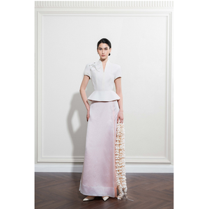 Wholesale Women's Skirts Elegant SERENITY ASYMMETRICAL MIDI SKIRT With <b>Three</b> Soft Layers Womens Skirts 73% CUPRO, 27% POLYESTER - Product Image 1