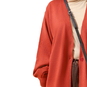 Cárdigan Largo de Punto para Mujer de Alta Gama, Cuello en V, Manga Larga, Color Sólido, Estilo Casual para Otoño, Diseño Antipilling con Punto Abierto - Product Image 5