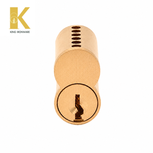 Cilindro de núcleo intercambiable de formato pequeño con múltiples opciones de ranura para llave, latón satinado, ranura tipo D de 6 pines para seguridad en edificios comerciales - Product Image 2