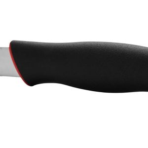 Couteaux d'office de cuisine à manche noir avec accent rouge, lame droite argentée pour couper les fruits, éplucher les légumes et préparer les repas - Product Image 4