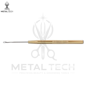 Stainless Steel Hair Extension Pulling <b>Needle</b> Tool Knurled Grip Brass Handle Micro Ring Loop <b>Threader</b> for Salon Styling - Product Image 4