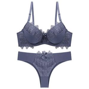 Ensemble de soutiens-gorge push-up en dentelle pour femmes, style quotidien, respirant et confortable, ensemble deux pièces - Product Image 2