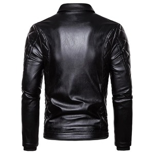 Chaqueta de Motociclista Personalizada de Cuero Sintético Acolchado para Hombre, Chaqueta de Motero Elegante, Cortavientos, Informal y a la Moda - Product Image 4