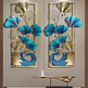 Peacock Paradise – ensemble d'art mural en métal, 2 pièces, 12x36 pouces, décoration rectangulaire verticale en fer pour salon, chambre à coucher, hôtel - Product Image 4