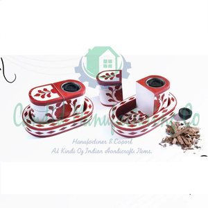 Brûleur d'encens en résine rouge et blanche écologique avec graines d'anis étoilé et bois de santal pour la décoration religieuse de la maison et du bureau - Product Image 2