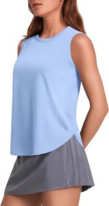 Camiseta sin mangas de punto para mujer, moderna, morada, con cuello redondo, informal, de color liso, transpirable, de longitud regular, ODM OEM - Product Image 5