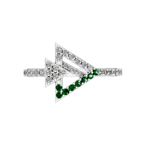 Anillo abierto para mujer Piedra preciosa de moda IGI Plata de ley certificada Diamante Esmeralda Fabricación de productos chapados en plata clásica - Product Image 3