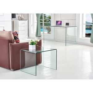 Transparent Tempered <b>Clear</b> Bent Glass End <b>Table</b> Stylish Coffee Side <b>Table</b> - Product Image 3