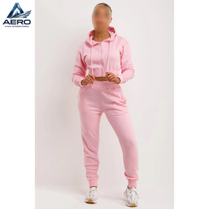 Top Trendy Product Best Quality Casual 2 Piece Outfits Track <b>Set</b>, In Light Pink Color Women Wear Crop Tops And Pants <b>Sets</b> - Product Image 3