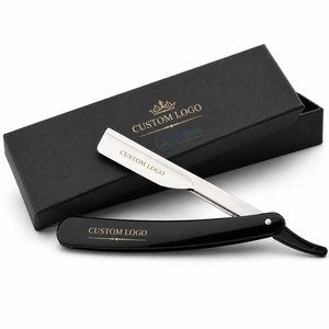 OEM Professional Straight Razor Plastic Handle Barber <b>Shaving</b> Razor Custom Logo - Product Image 2