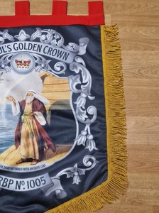 High Quality Custom Printed Religious <b>Banner</b> - St. Paul's Golden Crown Design with Tassels and Hanging Tabs - RBP No. 1005 - Product Image 5