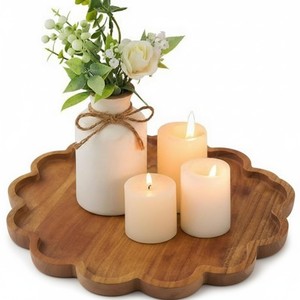 Plateaux et plats de service en bois d'acacia, motif abstrait moderne du milieu du siècle - OEM, vente en gros personnalisée |   Aqudus Saleem - Product Image 1