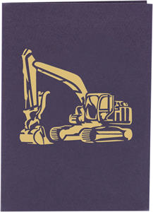 Carte de vœux 3D pop-up faite à la main sur le thème des engins de chantier, carte 3D pop-up, carte 3D en papier artisanal - Product Image 4