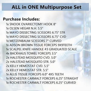 ชุดเครื่องมือสัตวแพทย์สแตนเลส 22 ชิ้น ชุดอเนกประสงค์สำหรับทำหมัน พร้อมคีมคีลลี่ และคีมหนีบหลอดเลือดแบบมอสกีโต้ - Product Image 6