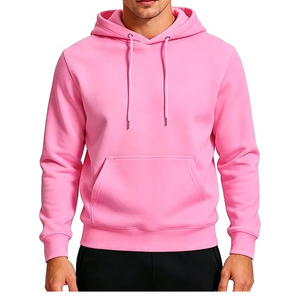 Sweat-shirts pour hommes personnalisés avec logo, respirants, écologiques, à motif uni, vêtements de sport, poche kangourou, polyester/coton, numérique - Product Image 6