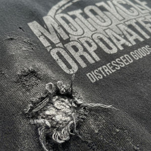 High-quality Oversized Boxy <b>Cropped</b> Men's Zip-up Hoodie Custom Acid Wash Distressed Faded DTG Printed Embroidered <b>Rhinestone</b> - Product Image 2