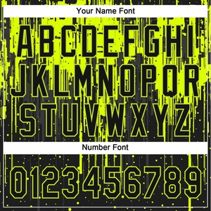 Best Selling Black Neon Yellow Softball Jersey <b>Paint</b> Drip Design 100% Polyester Bird Eye Mesh Custom Logo Team Name Shirt - Product Image 3