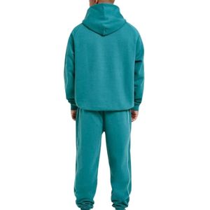 Mens Teal Hoodie Tracksuit <b>Set</b> <b>Matching</b> Sweatpants <b>Jogger</b> Pants Two Piece Casual Sportswear Streetwear Pullover Hooded Sweat <b>Set</b> - Product Image 2