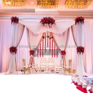 Indoor Durable Pink Fabric <b>Wedding</b> Mandap with Fiber Reinforced Plastic for Elegant Decorations on Special Occasions - Product Image 1