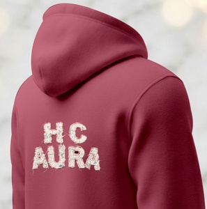 Top Quality Top Selling Sustainable Mat Pink Color Custom Chenille Embroidery Logo Patch Professional Premium Quality <b>Hoodies</b> - Product Image 4