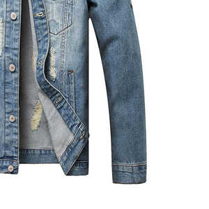 New Trending Fashion Design High Quality Material <b>Men</b> <b>Denim</b> <b>Jacket</b> Low MOQ Comfortable and Stylish Man Distressed Jeans <b>Jackets</b> - Product Image 3