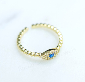 Best Selling 3mm Round Blue Cubic Zirconia Diamond Pave <b>Set</b> Minimalist 925 <b>Silver</b> 18K Gold Plated <b>Ring</b> For Fine Women's Jewelry - Product Image 2