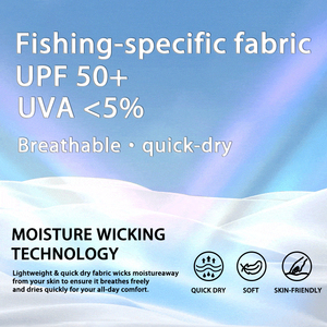 เสื้อตกปลาแบบยูนิเซ็กซ์ UPF 50+ กันน้ำ แขนยาว ลายพิมพ์ดิจิทัลลายปลา ป้องกันรังสียูวี เหมาะสำหรับกิจกรรมกลางแจ้ง ผ้าสแปนเด็กซ์/โพลีเอสเตอร์ - Product Image 6