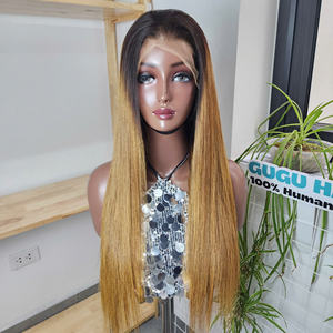 Peluca de Cabello Humano Vietnamita 100% Natural, Liso Extremo, 30 Pulgadas, Ombre Marrón, Ondulado Profundo, Doble Trama, Largo, Transparente, Venta Directa del Proveedor - Product Image 1