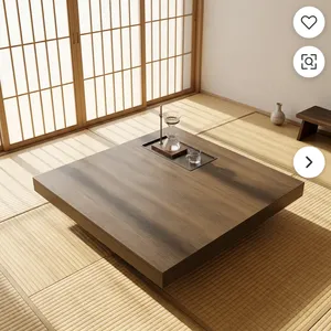 Mesa de Centro Moderna de Madera con Bandeja Empotrada, Mesa Minimalista para Sala de Estar, Oficina, Decoración del Hogar - Product Image 1