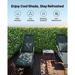 Panel de pantalla de privacidad expandible de 25.5 x 122 con hiedra artificial realista y 50 bridas, muro de plantas artificiales expandible - Product Image 5