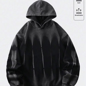 เสื้อฮู้ดดี้ทรงบ็อกซี่โอเวอร์ไซส์สำหรับผู้ชาย สไตล์สตรีทแวร์ลำลอง เหมาะสำหรับออกกำลังกาย ผลิตจากผ้าฝ้ายพรีเมียมเนื้อหนา ทรงหลวมไหล่ตก สวมใส่สบาย - Product Image 1