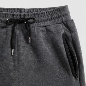 <b>Men's</b> Gray Cotton Flat Sweatpants Elastic Drawstring Casual <b>Joggers</b> Breathable Heavyweight Knitted Mid Waist Autumn OEM Service - Product Image 6
