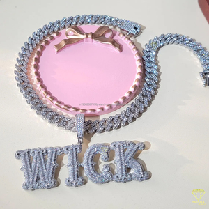 Custom 801 Number <b>Pendant</b> Necklace Iced Lab Grown Diamonds 925 Sterling <b>Silver</b> Hip Hop Bling Jewelry <b>For</b> <b>Men</b> - Product Image 2