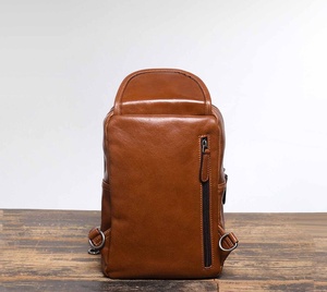Genuine Leather Vintage <b>Chest</b> Bag Fashion Crossbody <b>Small</b> Messenger Men Cross Sling Bag Customizable Color Logo High Quality - Product Image 2