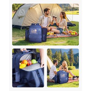 Mochila de Picnic para Playa con Compartimento Refrigerante Aislado para 4 Personas, con Porta Botellas/Vino Desmontable, Ligera - Product Image 3