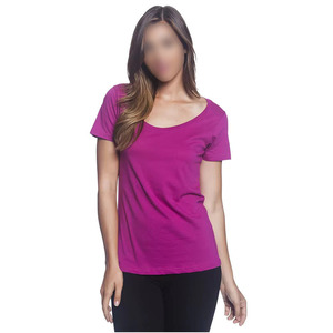 Camiseta de Cuello Redondo, Manga Corta, Color Sólido, Estilo Pullover, Lavada, Ropa Casual de Verano para Mujer - Product Image 1