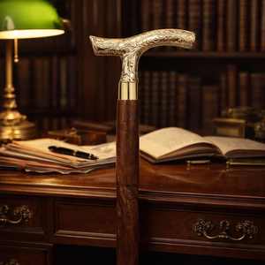 Bastón de madera ajustable de 3 secciones con mango de latón pulido de alta calidad, estilo Art Deco, para personas mayores, precio al por mayor por UO - Product Image 2