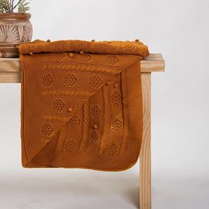 Luxury Cotton Handmade Soft Solid Color Sofa <b>Blanket</b> Home Decor Throw <b>Blanket</b> <b>Warm</b> Knitted Tassel <b>Blanket</b> - Product Image 5