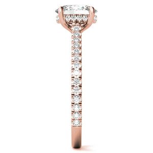 Bague de fiançailles ovale en or massif 14 carats avec diamant de laboratoire certifié IGI, halo caché, style mignon, pour femme, anniversaire de mariage - Product Image 2