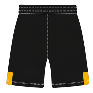 Golden <b>Yellow</b> Black Rugby <b>Shorts</b> Elastic Waist Drawstring Geometric Team Uniform Custom Breathable Training Athletic Sportswear - Product Image 2