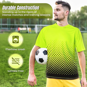 Camiseta de Fútbol, Equipación de Fútbol, Uniforme de Fútbol, Maillot de Fútbol Negro y Verde, Camiseta de Club - Product Image 4