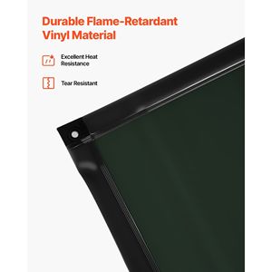 Schermo di Protezione per Saldatura a 3 Pannelli 6 X 8 FT in Vinile Ignifugo con 12 Ruote per Sicurezza - Product Image 4