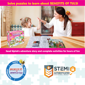 Libro de Actividades y Rompecabezas con Historias para Niños de 6+ Años, Juego de Juguetes DIY Tulsi Benefits con Crayones que Fomentan la Conciencia Ambiental - Product Image 5