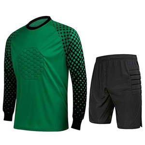 Uniforme de Portero de Fútbol para Hombre, Color Azul Claro y Negro, con Protección, Manga Larga, Pantalones Cortos Transpirables de Secado Rápido, OEM - Product Image 3