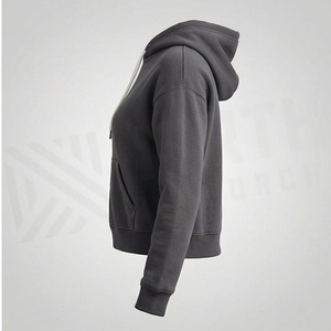 Sweat à capuche personnalisé pour femme en polycoton molletonné, imprimé en relief, brodé, coupe courte Y2K, longueur longue, couleur personnalisable - Product Image 3