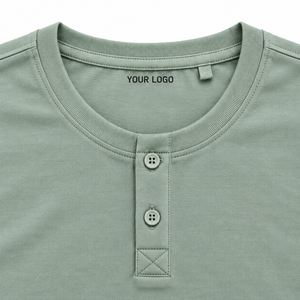 เสื้อยืดผู้หญิง Sage Henley ระบายอากาศได้ดี ทรงพอดีตัว ผลิตจากผ้าไลโอเซลล์ คอตตอนหวี และสแปนเด็กซ์ เนื้อผ้านุ่ม ยืดหยุ่น สวมใส่สบาย ขายส่ง รับผลิตแบบ OEM - Product Image 5